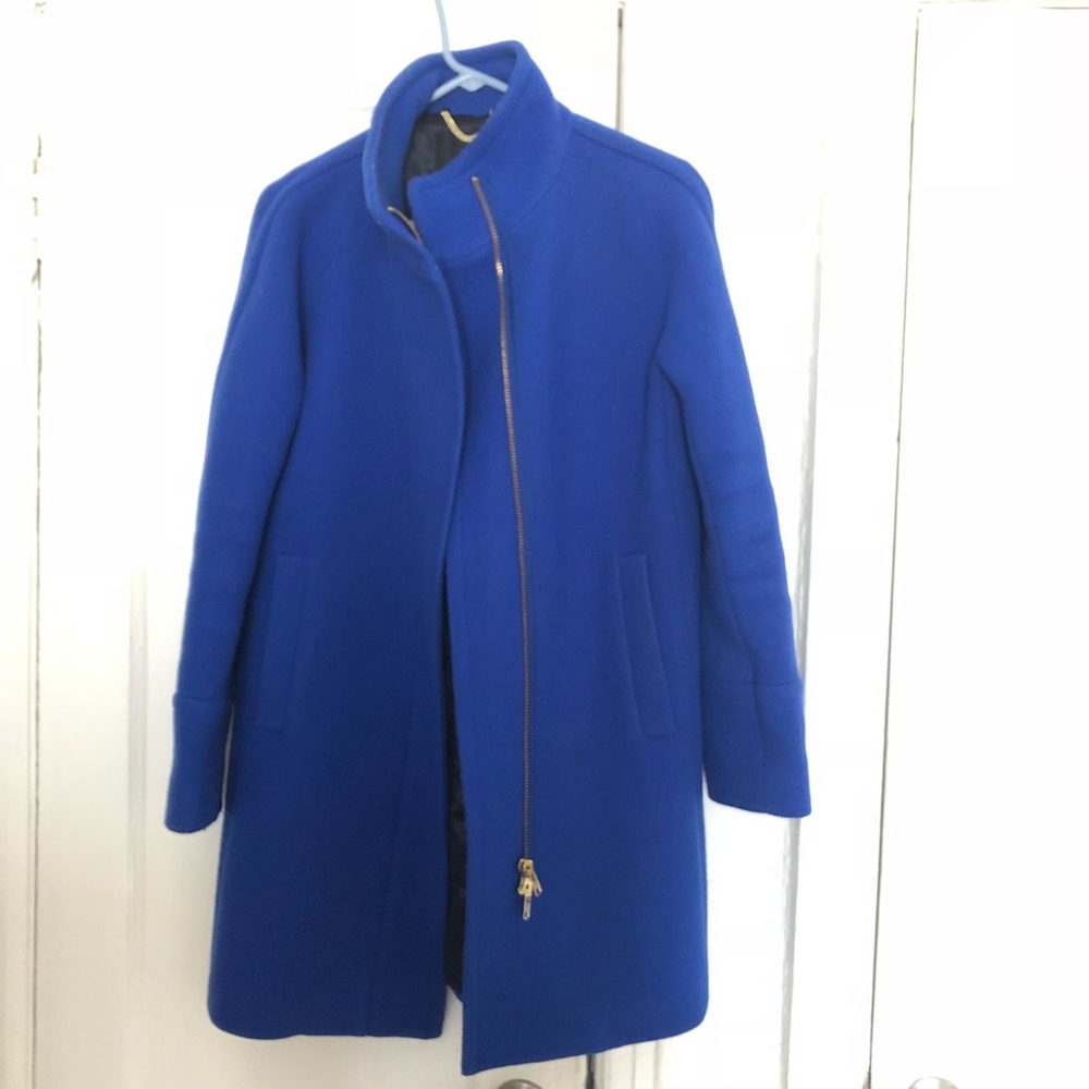 J Crew Stadium Cloth Cocoon Coat — Royal Blue